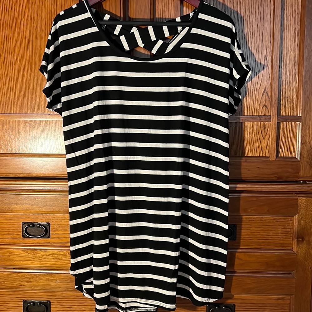 Love Culture Bold Striped Criss Cross Back Indie Edgy Boho Streetwear Goth Y2K